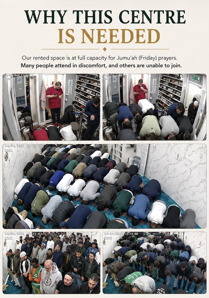 Overcrowding at Jumu'ah prayers in the current rented space